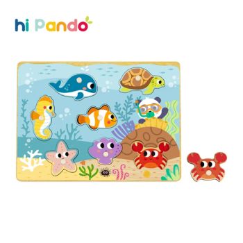 Wooden 3D Puzzle Marine Animals Montessori Early Educational Toys Block Puzzle - Ningbo Tooky Toy Co., Ltd. - China