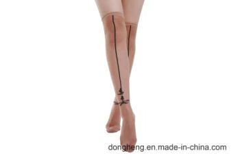 Fashion Core Spun Yarn Hold-UPS Stocking with Black Line - Yiwu Dong Heng Knitting Co., Ltd. - China