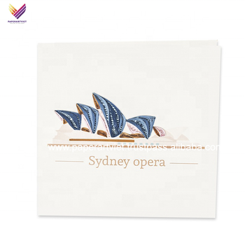 Handmade Greeting Invitation Quilling Architecture Card WIth Gigh Quality Handcraft Paper Roll from Paper Art Viet - PAPER ART VIET COMPANY LIMITED - Vietnam