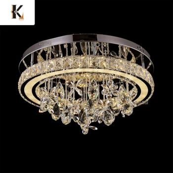 Metal Crystal Ceiling Light OEM Customized China Adjustable Crystal Hanging Chandelier Ceiling Pendant Light Chrome Finish Crystal Ceiling Lighting - Zhongshan Konig Co., Ltd. - China