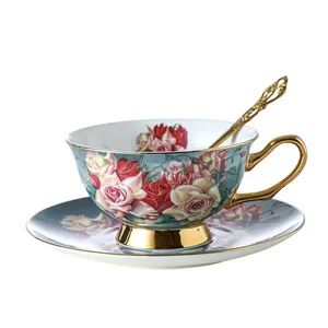 Elegant European Ceramic Coffee Cup and Saucer Gift Sets Type Mugs Brand Name / Origin China Style Creative Capacity 10 oz - Dongguan Hengsheng Industry and Trade Co., Ltd. - China