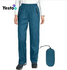 Women's Rain Pants Packable Waterproof Hiking Pants Windproof Breathable Outdoor Rain Over Pants - Amoy Yestoo Apparel Co., Ltd. - China