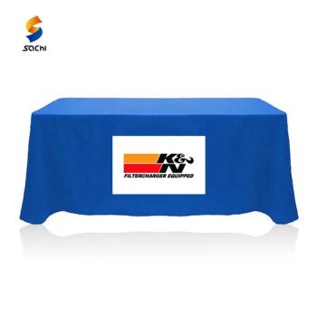 6FT 8FT 100% Polyester Printing Logo Table Cloth for Party Origin China Pattern Plain Type Decorative Trademark sachi Size Customized - Hebei Sachi Advertisement Co., Ltd. - China