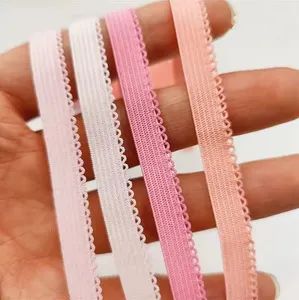 10mm Fold Over Spandex Elastic Band Lace Elastic Ribbon Band Webbing for Sewing Clothing Jacquard Web Band Accessories - Ningbo Lemo Textile Co., Ltd. - China