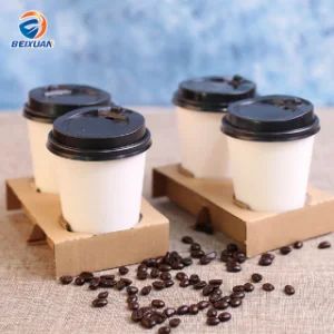 2 Cup Disposable Kraft Paper Coffee Cup Holders Color Brown Origin Zhejiang Trademark Beixuan Model NO. BX-0048D Feature - Ningbo Beixuan International Trading Co., Ltd. - China