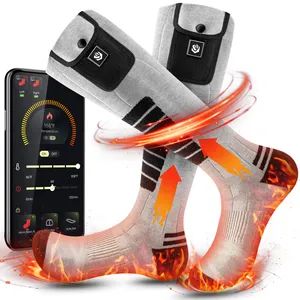 Prosmart 2600mAh Heated Casual Crew Socks Battery Rechargeable Electric Heat Warming Socks Anti-Slip Anti-Bacterial Features - Shenzhen Simcos Technology Co., Ltd. - China