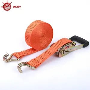 Polyester Ratchet Tie Strap for General Cargo Fixing and Truck Transport - Shandong Okay Rope Net Co., Ltd. - China