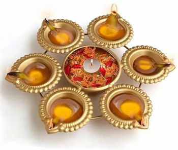 100 ML Golden Diwali Urli Color Golden Product Type Solid plain 7" Capacity 100 ML Country of Origin Made in India Code No 113 - Inra International - India