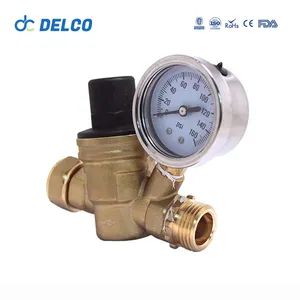 DELCO Brass High Pressure Reducing Valve Adjustable, Gauge-Equipped - DELCO VALVE CO., LTD - China