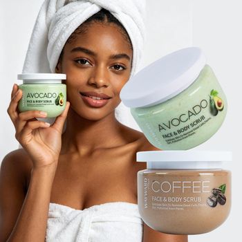 Private Label Wholesale Skin Care Face Body Aloe Vera Avocado Strawberry Coffee Fruity Exfoliating Whitening Body Scrub from EcoRoma GmbH Private Label Wholesale Skin Care Face Body Aloe Vera Avocado Strawberry Coffee Fruity Exfoliating Whitening Body Scrub - EcoRoma GmbH - Germany
