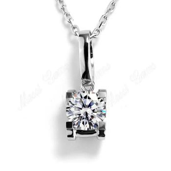 14K White Gold 1CT Pendant Moissanite Necklace Jewelry Color White Style Vintage Suitable for Unisex Origin Guangxi, China - Wuzhou Messi Gems Co., Ltd. - China