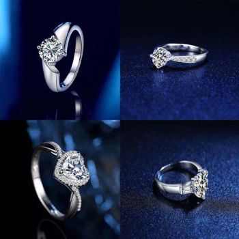 Rings Jewelry Women, Gemstone Finger Gold Plated 925 Sterling Silver Engagement Wedding Diamond Moissanite Ring for Women - Putian Licheng Xianyumeng Trading Co., Ltd - China