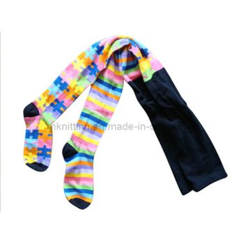 Children Tights with Mismatched Design in 2 Legs (T-18) Size S Origin China Age Children Gender Women's Model NO. T-18 Trademark - Zhuji Ruhai Knitting Co., Ltd. - China