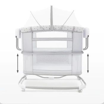Music Baby Rocker Cradle Rocking Bed Crib with Mosquito Net MOQ 20 Color Beige Swing Fixed Trademark MU Origin China Style - Market Union Co. Ltd. - China