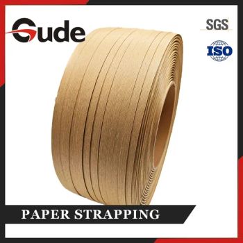 Japan 18mm Kraft Paper Strapping for Food Transport Origin China Trademark GUDE Material Paper Thickness 0.9mm HS Code 48239090 - Linyi Gude Packaging Products Co., Ltd. - China