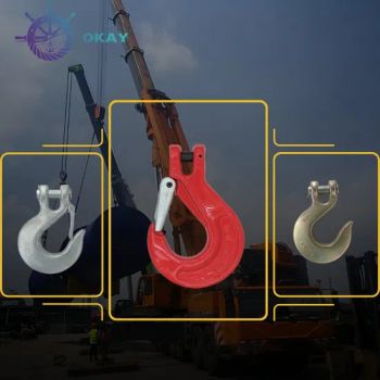 Durable G80 Hook Rigging Hardware Guaranteed Safety Color Red Origin China Condition New HS Code 73269090 Trademark Okay - Shandong Okay Rope Net Co., Ltd. - China