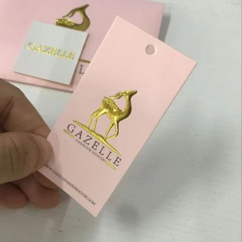 Wholesale Matte Paper Embossed Golden Stamping Logo Hang Tags Labels for Clothing - Dongguan Fison Packaging Co., Ltd. - China