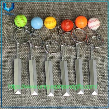Wholesale Custom Cricket Alloy Keychains Sports Simulation Golf Club Metal Hangers Keychains for Sports Accessories Company Event Gifts - Dongguan Unique Pins & Gifts Co., Ltd. - China