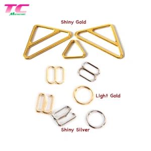 Cusotmized Logo Attractive Silver/Gold Metal Swimwear Underwear Accessories Metal Bra Bikini Strap Adjustable Buckle Adjuster - DONGGUAN TIANCHEN GARMENT TECHNOLOGY CO., LTD. - China