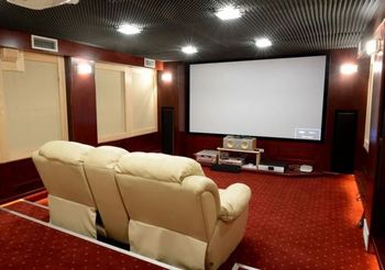 Home Theatre Designing Services Channel 5.1 Budget Range Standard Lighting Design Basic Room Type Dedicated Theater Screen Type Projector - Chamunda Enterprise - India