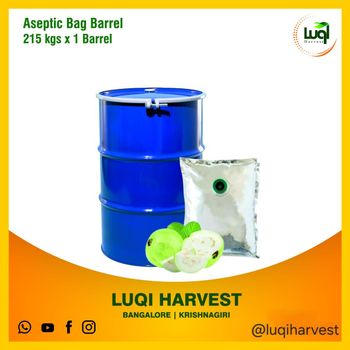 Aseptic White Guava Pulp 2025 Crop Ph < 4.1 Brix ~9.3° Acidity 0.4–0.6% Weight (kg) 228 Kgs Place of Origin India Texture Creamy, Smooth - LUQI HARVEST - India