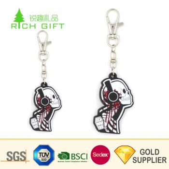 Unique Design Custom Rubber 2D Soft PVC Skeleton Pirate Logo Skull Keychain for Halloween Gift - KN Gift Limited - China