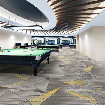 Modern Geometric Nylon Printed Wall to Wall Carpets for Cinema Billiards Pool Snooker Halls - Hefei Dongfang Qifu Carpet Co., Ltd. - China
