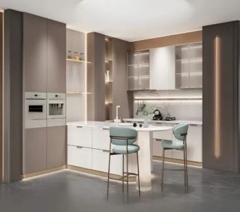 Kitchen Cabinets Manufacturer Small Modern Design Quartz Countertop Kitchen Cabinet with Island Bar Storage - Foshan Zofa Smart Furniture Co., Ltd. - China