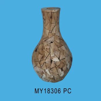 Paulownia Wood Vase MY18306PC Creative Handicraft Natural 10*39.5H 0.053/4 - Funan Mingyu Wicker-Wood Crafts. Co., Ltd - China