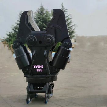 Hydraulic Rotary Excavator Attachment Disassembly Double Cylinder Metal Scrap Disassembly Shear - Jinan Shansong Construction Machinery Co., Ltd. - China