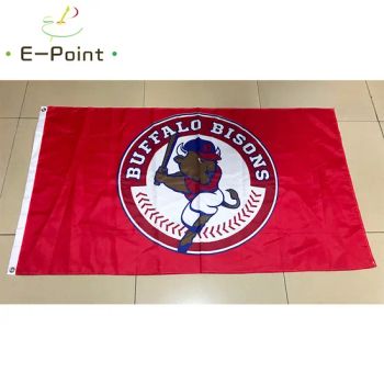 Buffalo Bisons Flag Red Background 3*5FT (90*150cm) Size Full Size Flags Home/Garden/Club/Store/Street/Exhibition/Match/Games/Wall Decorative Banner - Weifang E-Point Trading Co., Ltd. - China
