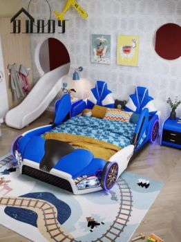 Children Bedroom Bed Modern Race Car Bed Children Beds Kid Wooden Leather PU Car Bed - FOSHAN BUDDYHOME HOUSEWARE CO., LTD. - China