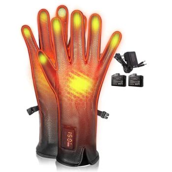 Leather Motorcycle Motorbike Winter Touchscreen Rechargeable Battery Skating Skiing Heated Gloves Waterproof - Shijiazhuang Runlei Labour Protection Supplies Co., Ltd. - China