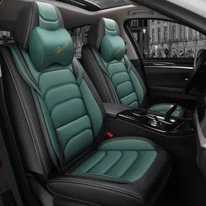 Car Full Set Leather Seat Cover with 2 Headrest Pillows - Universal 5-Seat Cushion Protector - Guangzhou Hansheng Industrial Trading Co., Ltd - China
