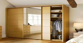 Sliding Wardrobe Designing Service Storage Type Sliding Space Efficiency Space-saving Finish Options Wood, Glass, Mirrored, - Tara Interiors - India