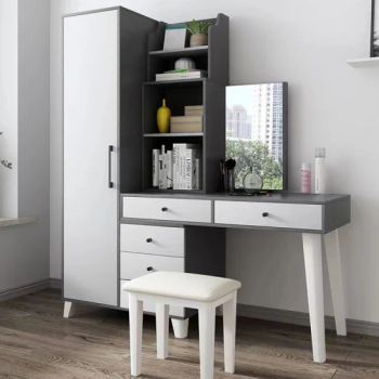 Modern Bedroom Furniture Makeup Vanities Dressing Table Bedroom Dresser Girl Makeup Table with Mirror and Cabinet - Foshan Riyuehe Furniture Co., Ltd. - China