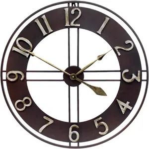 Nordic Iron Art Extra Large Premium Wall Clock Pure Metal Retro Heavy Duty Large Decorative for Home Living Room Farmhouse - Ningbo Yinzhou Wenhui Paper Co., Ltd. - China