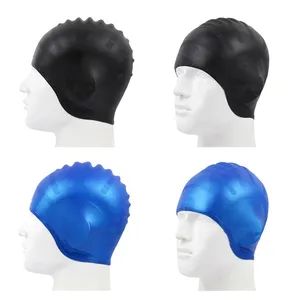Hot Sales Swimming Cap Waterproof Ears Long Hair Swimming Cap Adult Men and Women Silicone Swimming Cap - 5.0/5 - China