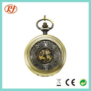 Hand Wind Skeleton Mechanical Pocket Watches Gender Men Origin China Movement Quartz Dial Color Black Model NO. PW-008 Case Shape Round - Shenzhen Jin Laiyi Watch Co., Ltd. - China