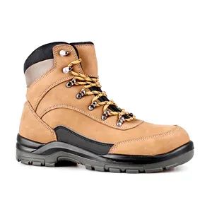 High Quality Construction Workers Leather Brown Safety Boots with PU Sole - Tera Security Technology(Wenzhou)Co., Ltd - China