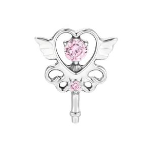 Pink Zirconium Fairy Wand Earrings Lip Stud Women Fine Titanium Piercing Jewelry Accessories - Foshan Zesen Jewelry Co., Ltd - China