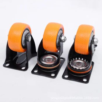 3 4 5inch PU/PVC Industrial Furniture Trolley Orange Single Bearing Caster with Tire Mark - Hengshui Koster Hardware Products Co., Ltd - China