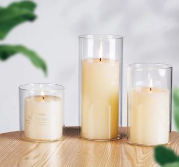 Logo Wedding Water Decor Tall Candle Jars Large Clear Empty Glass Cylinder Floating Candles Holders Water - Hemera (Tianjin) Technology Development Limited - China