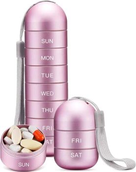 Custom Logo Weekly 7 Day Pill Organizer Metal Storage Cases Travel Pill Organizer - Ningbo Multi Channel Co., Ltd. - China
