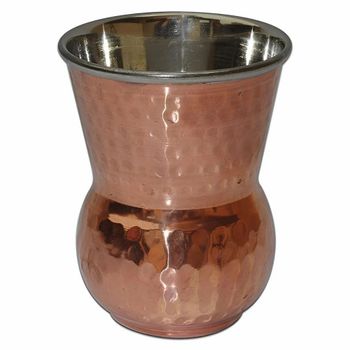 200 mL Copper Glass for Home Decorative Use Houses Size Medium Shape Round Design Plain Material Copper Capacity 200 ml Weight Light - J K Handicrafts - India