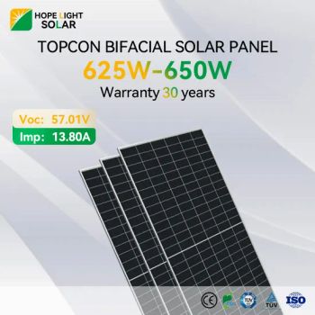 Solar Power Panel Module Photovoltaic Panel 600W 610W 620W 630W Topcon Cell - Hope Light Solar Co., Ltd. - China