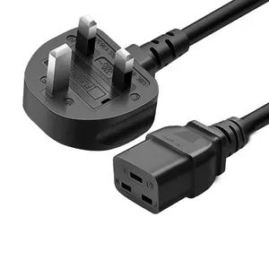 UK Plug to IEC C19 Power Cord 3 Meters Extension Cord for Server Equipment - Jiaxing Hongzhou Cable Co., Ltd. - China