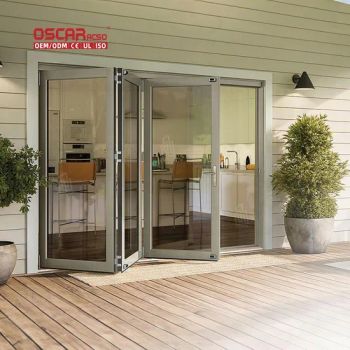 Accordion Folding Glass Door Patio Door for Home Office Garden Waterproofproof Foldable Sliding Patio Doors Folding Door - Foshan Oscar Building Materials Co., Ltd. - China