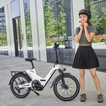 2024 Wholesale Electric Folding Bike with Basket and Rear Rack E-Bike Speed Senor Easy Riding for Women and Elderly - Jinhua Leichten Electric Technology Co., Ltd. - China