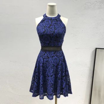 Womens Round Neck Lace Mini Dress - XH Textiles Ltd. - China